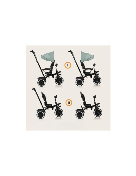 BN-LO-BERRY_GREY_STONE,Tricicleta copii, Lionelo, Berry, 2 in 1, Multifunctionala, Suport picioare, Control al directiei, Scaun 