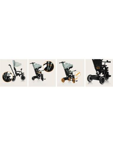 BN-LO-BERRY_GREY_STONE,Tricicleta copii, Lionelo, Berry, 2 in 1, Multifunctionala, Suport picioare, Control al directiei, Scaun 