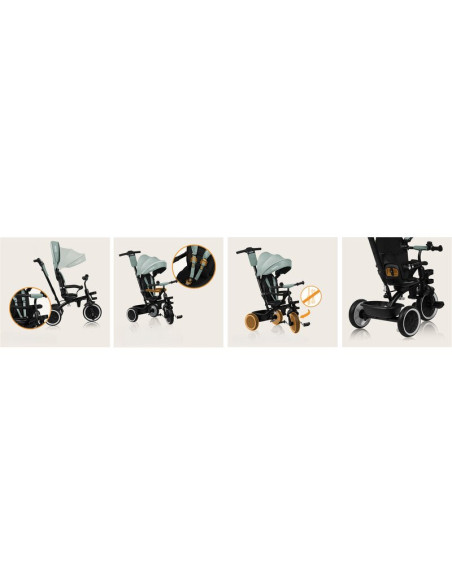 BN-LO-BERRY_GREY_STONE,Tricicleta copii, Lionelo, Berry, 2 in 1, Multifunctionala, Suport picioare, Control al directiei, Scaun 