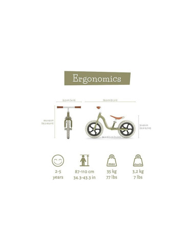 BN-CPCH05OLI,Bicicleta de echilibru, Chillafish, Charlie Lux, Usoara, Cu ghidon si sa reglabile, Greutate 3.2 kg, Cu roti din sp