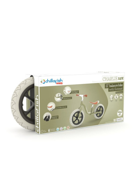 BN-CPCH05OLI,Bicicleta de echilibru, Chillafish, Charlie Lux, Usoara, Cu ghidon si sa reglabile, Greutate 3.2 kg, Cu roti din sp