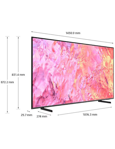 QE65Q60C,Televizor SAMSUNG QLED 65Q60C, 163 cm, Smart, 4K Ultra HD, Clasa E (Model 2023)