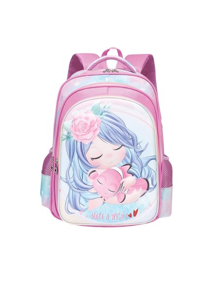 Ghiozdan scoala S-COOL SC2545, Motiv Make a wish