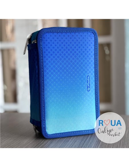 Penar echipat cu 3 fermoare Herlitz, 31 piese, Motiv dip dye