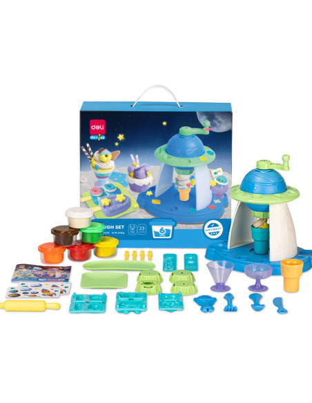 DLEH723,Set creativ plastilina + 23 accesorii fabrica de dulciuri deli