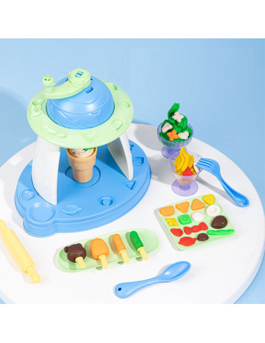 DLEH723,Set creativ plastilina + 23 accesorii fabrica de dulciuri deli