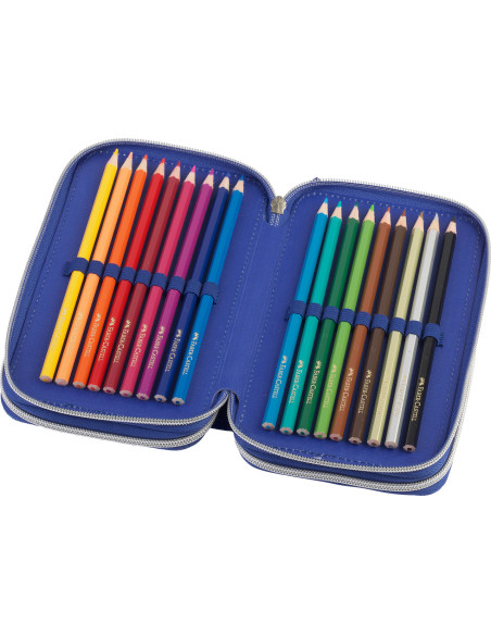 FC573041,Penar echipat 44 piese 3 fermoare dinozaur faber-castell