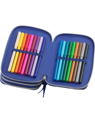 FC573041,Penar echipat 44 piese 3 fermoare dinozaur faber-castell