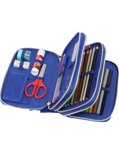 FC573041,Penar echipat 44 piese 3 fermoare dinozaur faber-castell