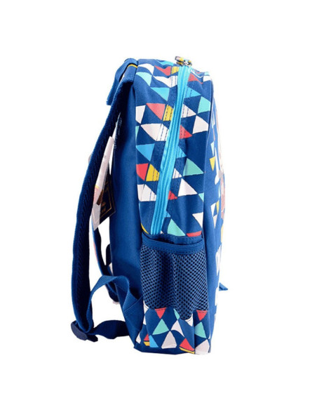 MKRS1741-1,Ghiozdan gradinita mickey albastru triunghiuri pigna