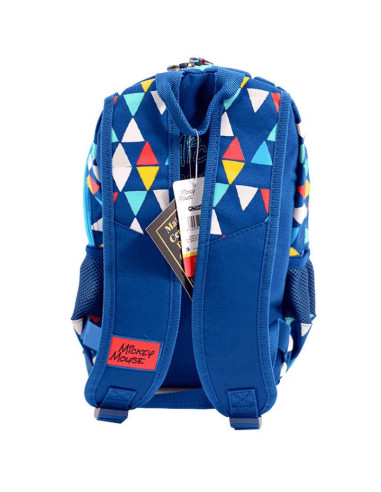 MKRS1741-1,Ghiozdan gradinita mickey albastru triunghiuri pigna