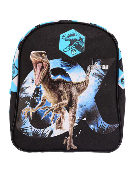 JWRS1728-2,Ghiozdan gradinita mini jurassic world negru albastru pigna