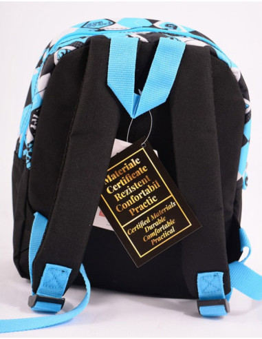 JWRS1728-2,Ghiozdan gradinita mini jurassic world negru albastru pigna