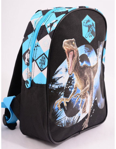 JWRS1728-2,Ghiozdan gradinita mini jurassic world negru albastru pigna