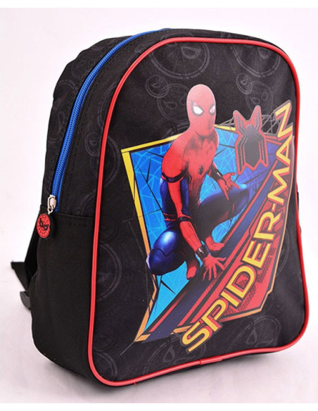 SMRS1728-1,Ghiozdan gradinita mini spiderman negru pigna