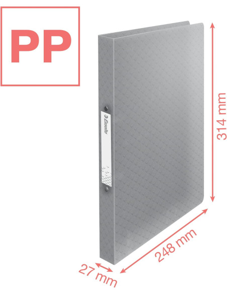 ES626242,Caiet mecanic a4 2 inele 25mm/32mm coperta flexibila albastru colour'breeze esselte