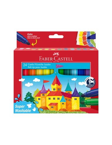 Carioci jumbo Faber-Castell FC154324 superwashable, 24 culori