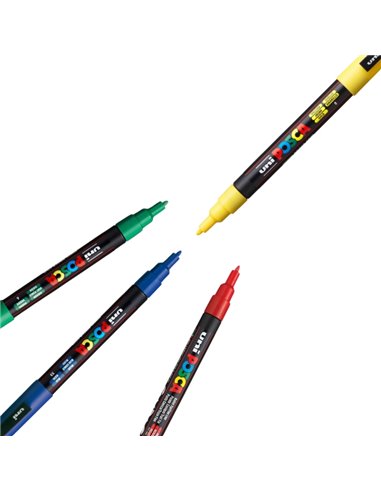 Marker UNI-POSCA PC-3M, 0.9-1.3 mm, 4 culori - 21226