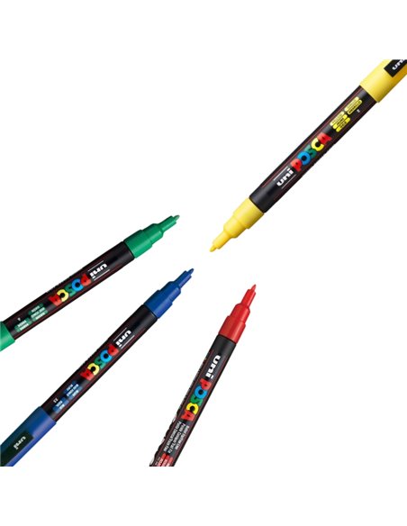 Marker UNI-POSCA PC-3M, 0.9-1.3 mm, 4 culori - 21226
