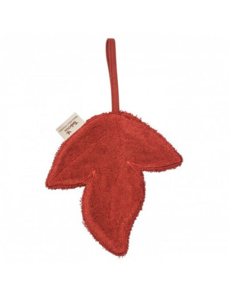 TM-TUT04-532,Textil din bambus pentru dentitie cu agatatoare suzeta Frunza Rosewood