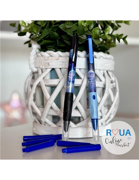 Set stilouri cu mecanism si cerneala termosensibila + rezerve, Motiv astronaut 1