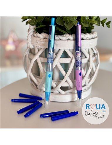 Set stilouri cu mecanism si cerneala termosensibila + rezerve, Motiv astronaut 2
