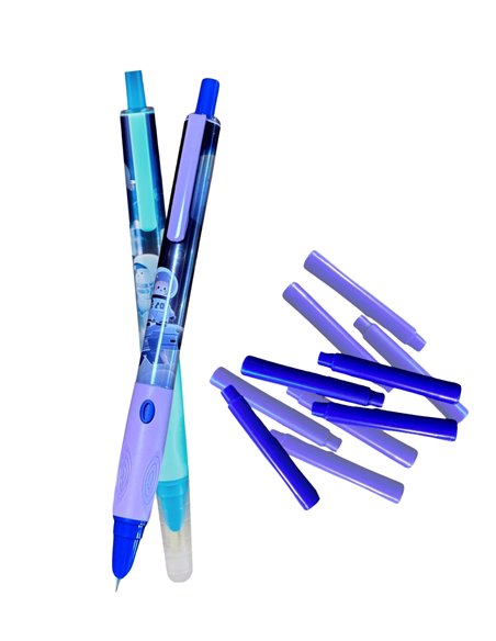 Set stilouri cu mecanism si cerneala termosensibila + rezerve, Motiv astronaut 2
