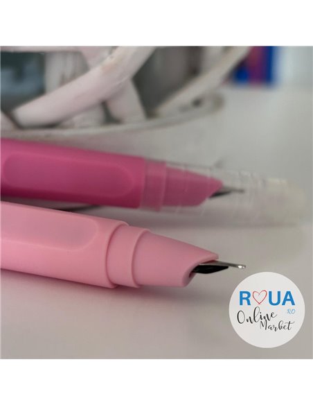 Set stilouri cu mecanism si cerneala termosensibila + rezerve, Motiv pink bear 1