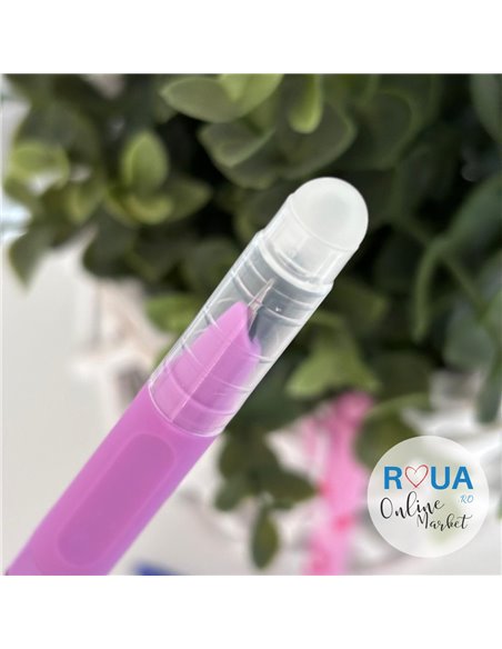 Set stilouri cu mecanism si cerneala termosensibila + rezerve, Motiv pink bear 2