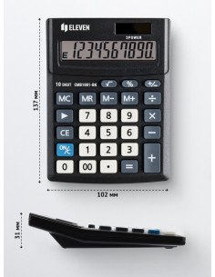 SD-CAL039,Calculator de birou 10 digiți, 137 x 102 x 31 mm, Eleven CMB1001-BK 2