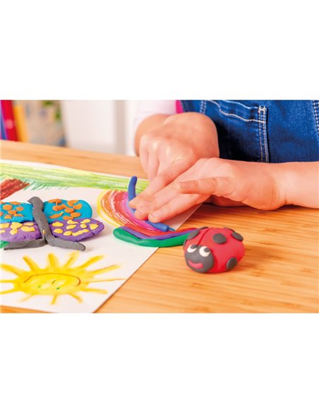 Plastilina Pelikan Creaplast 240g, 10 culori asortate, 14 batoane, cutie albastra