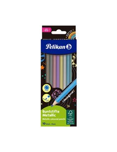 Creioane colorate metalizate Pelikan 701235, 10 culori