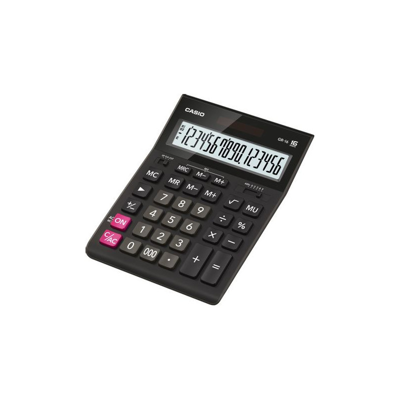 GR-16-W-EP,Calculator de birou Casio GR-16-W-EP, 16 digits, negru