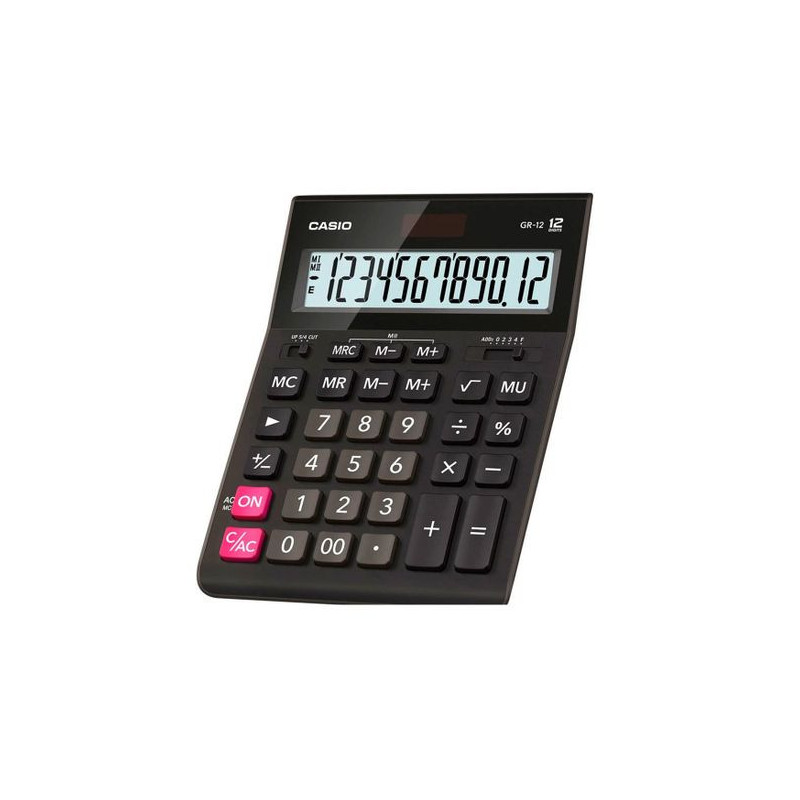 GR-12-W-EP,Calculator de birou Casio GR-12-W-EP, 12 digits, negru