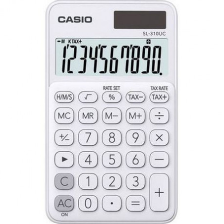 Calculator portabil Casio SL-310UC, 10 digits, alb Calculator portabil Casio SL-310UC, 10 digits, alb