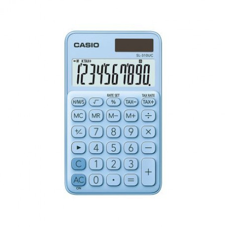 Calculator portabil Casio SL-310UC, 10 digits, bleu Calculator portabil Casio SL-310UC, 10 digits, bleu