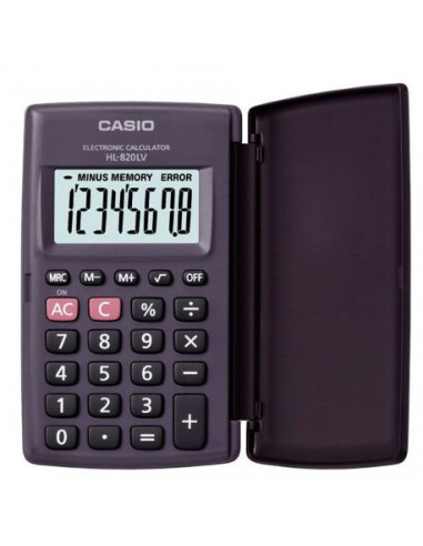 HL820LV,Calculator de buzunar Casio HL-820LV, 8 digits, cu etui, negru