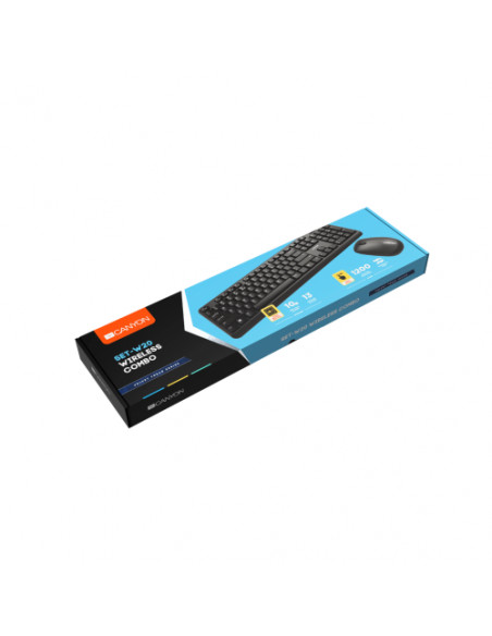 Kit Wireless Velvet SET-W20 - Tastatura, USB, Negru + Mouse