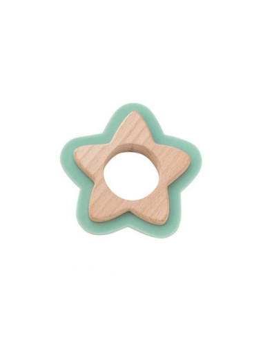 TN-1704-V,Jucarie naturala pentru dentitie Star Verde