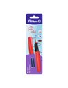 Stilou Twist Fiery Red, Penita M, 2 Rezerve Albastre, Blister Pelikan