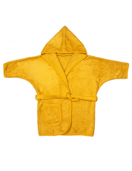 TM-BAD01-528,Halat de Baie Frotir din Bambus pentru Copii 2-4 ani Ocru