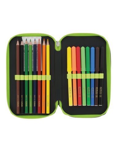 Penar echipat Herlitz cu 23 piese, 2 compartimente, Motiv Wild life