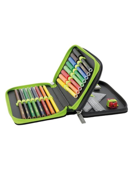 Penar echipat Herlitz cu 23 piese, 2 compartimente, Motiv Wild life