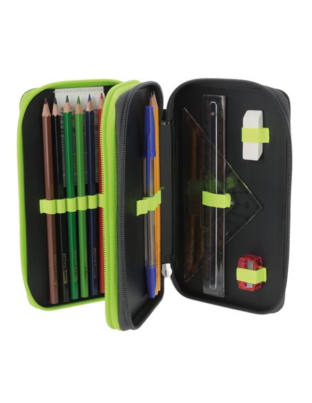 Penar echipat Herlitz cu 23 piese, 2 compartimente, Motiv Wild life