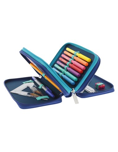 Penar echipat cu 3 fermoare Herlitz, 31 piese, Motiv dip dye