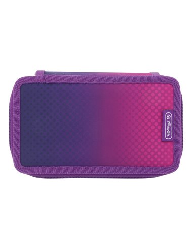 Penar echipat cu 3 fermoare Herlitz, 31 piese, Motiv dip dye, Mov/roz