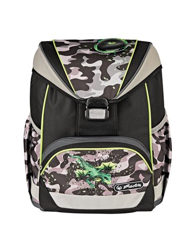 Ghiozdan scoala neechipat ultralight Herlitz, Motiv Camo dragon