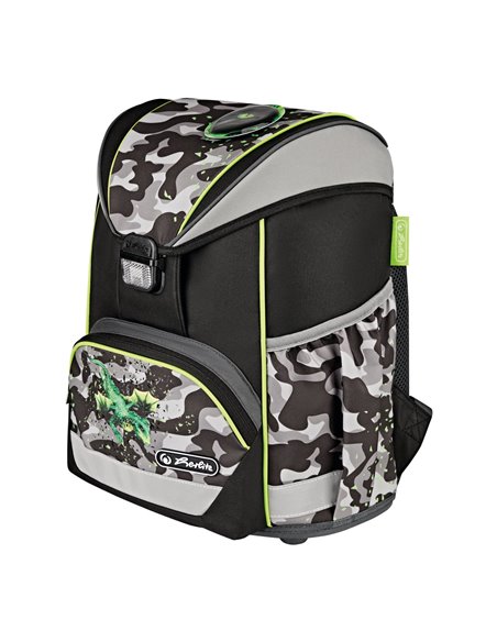 Ghiozdan scoala neechipat ultralight Herlitz, Motiv Camo dragon