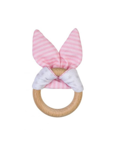 TN-1718-P,Jucarie Dentitie Nature Iepuras Roz