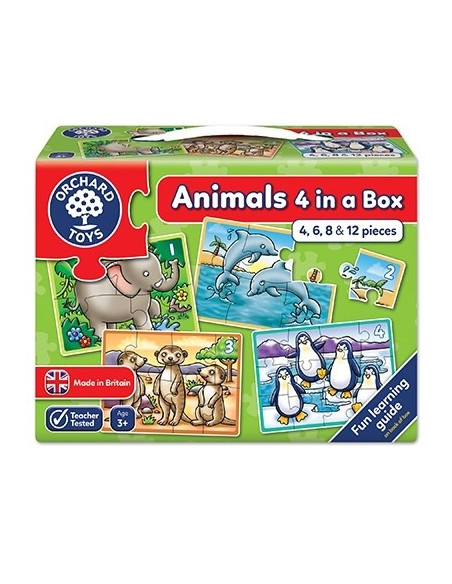 Set 4 Puzzle Animale (4 6 8 & 12 piese) ANIMALS FOUR IN A